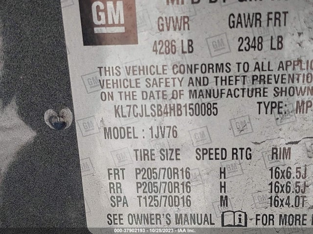 Chevrolet Trax Lt 2017 KL7CJLSB4HB150085 Image 9
