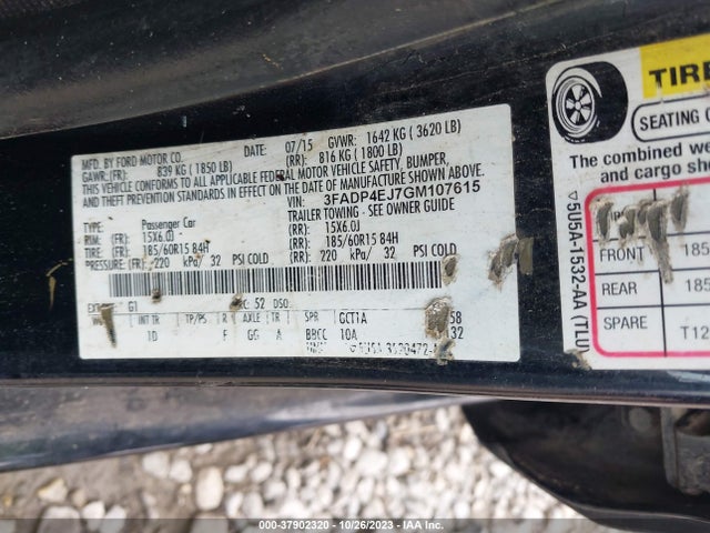 Ford FIESTA SE 2016 3FADP4EJ7GM107615 Image 9