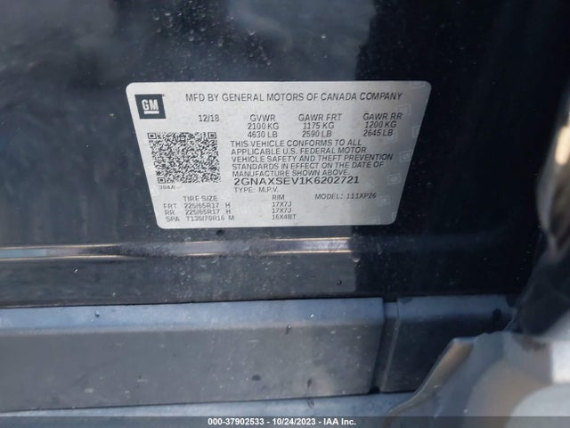 Chevrolet EQUINOX LS 2019 2GNAXSEV1K6202721 Image 9