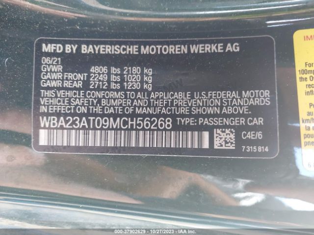 WBA23AT09MCH56268 BMW 430I