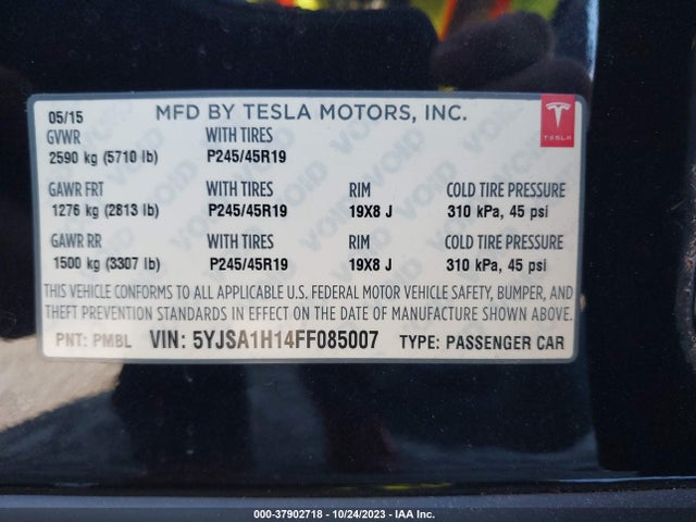 5YJSA1H14FF085007 Tesla Model S Kwh Battery