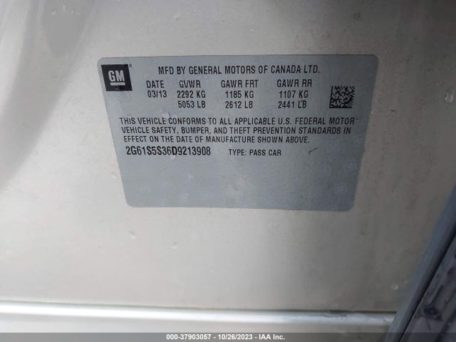 2013 CADILLAC XTS PREMIUM VIN: 2G61S5S36D9213908