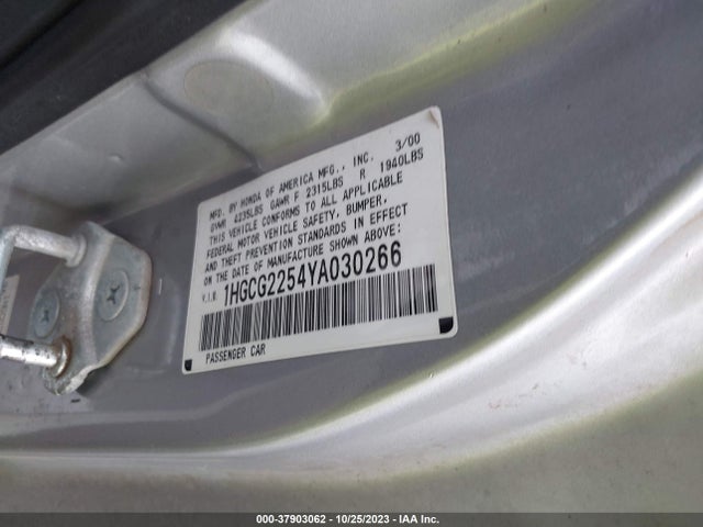 2000 HONDA ACCORD 1HGCG2254YA030266 Photo 8