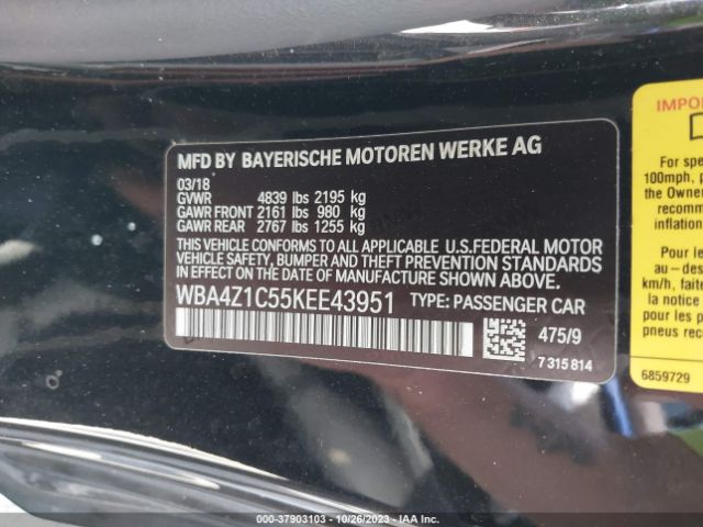 WBA4Z1C55KEE43951 BMW 430I