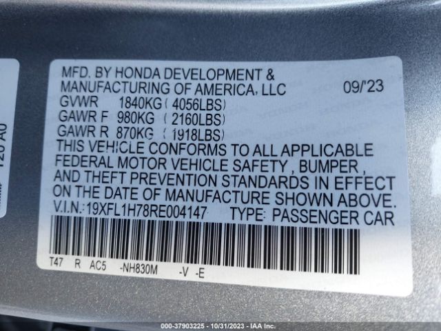 19XFL1H78RE004147 Honda Civic Ex-l