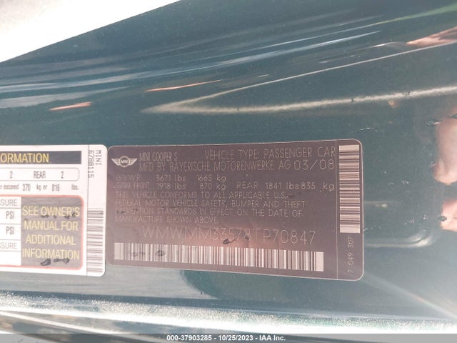 2008 MINI COOPER CLUBMAN WMWMM33578TP70847 Photo 8