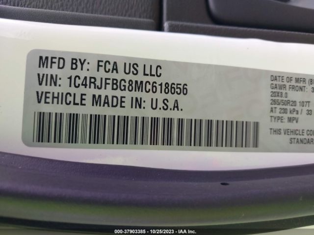 2021 JEEP GRAND CHEROKEE 1C4RJFBG8MC618656 Photo 8