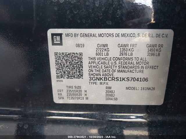 Chevrolet Blazer 2019 3GNKBCRS1KS704106 Image 9