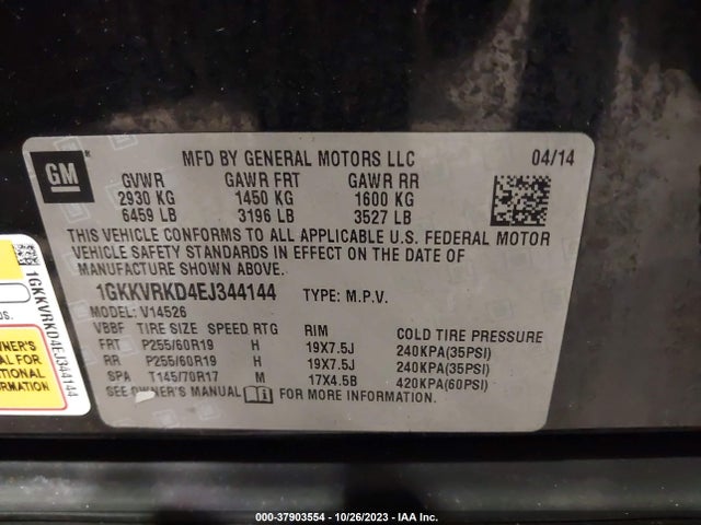 GMC ACADIA SLT 2014 1GKKVRKD4EJ344144 Image 9