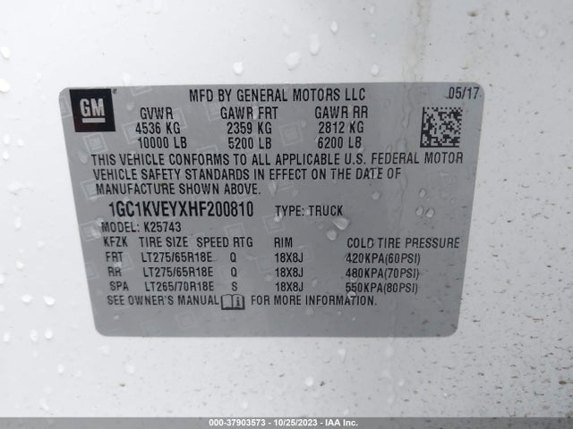 Chevrolet Silverado 2500hd Lt 2017 1GC1KVEYXHF200810 Image 9