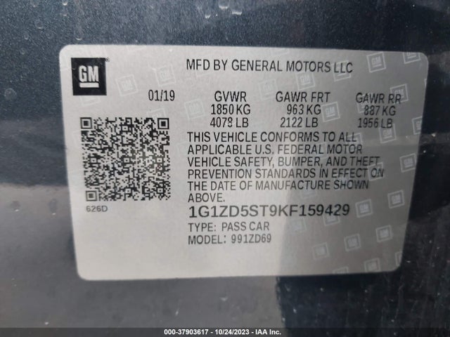 Chevrolet MALIBU LT 2019 1G1ZD5ST9KF159429 Image 9