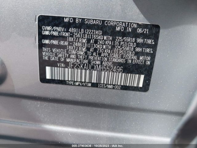 JF2SKAUCXMH552496 Subaru Forester Limited