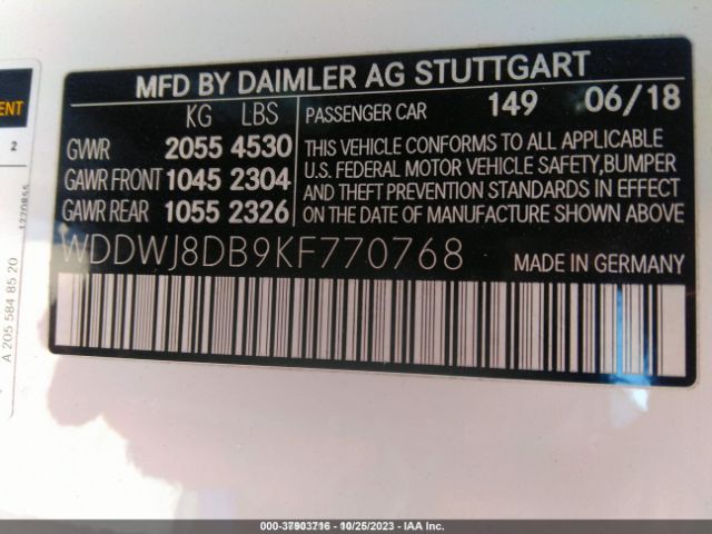 2019 MERCEDES-BENZ C-CLASS WDDWJ8DB9KF770768 Photo 8