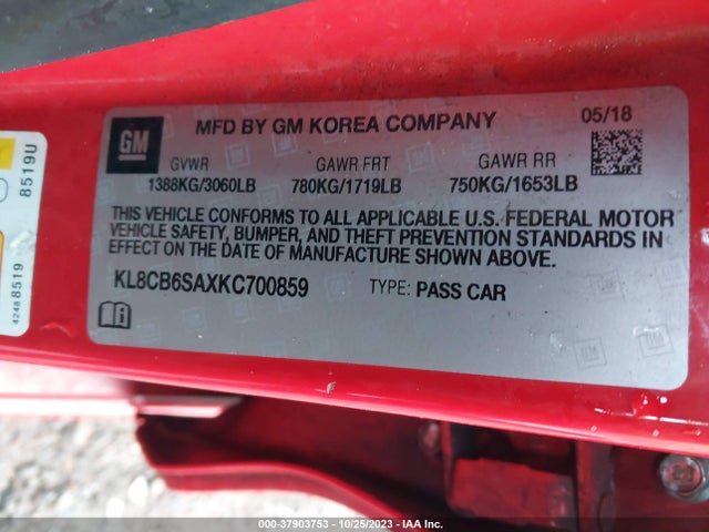 Chevrolet Spark Ls Cvt 2019 KL8CB6SAXKC700859 Image 9