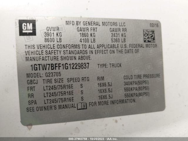 1GTW7BFF1G1229837 GMC SAVANA CARGO VAN