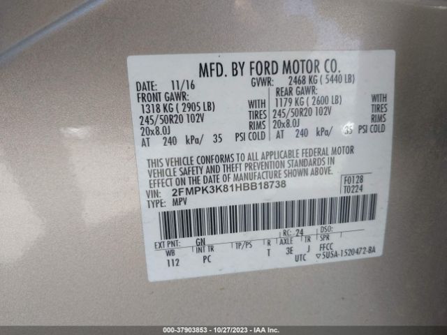 2017 FORD EDGE 2FMPK3K81HBB18738 Photo 8