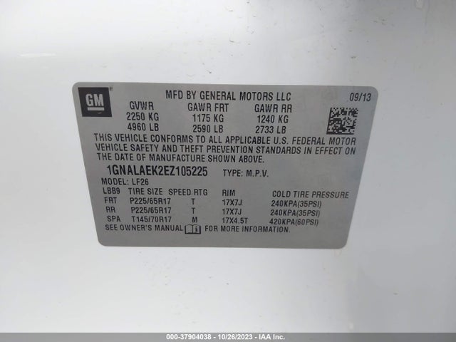 Chevrolet EQUINOX LS 2014 1GNALAEK2EZ105225 Image 9