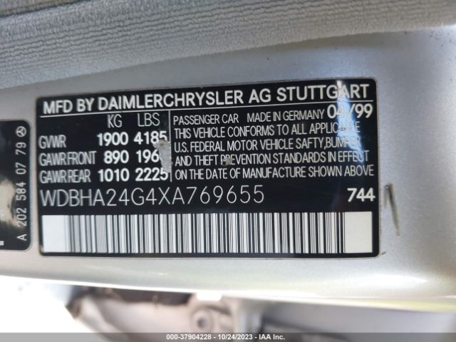 1999 MERCEDES-BENZ C-CLASS WDBHA24G4XA769655 Photo 8