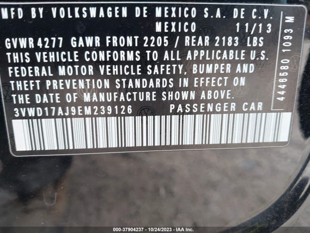 3VWD17AJ9EM239126 Volkswagen Jetta Sedan Se