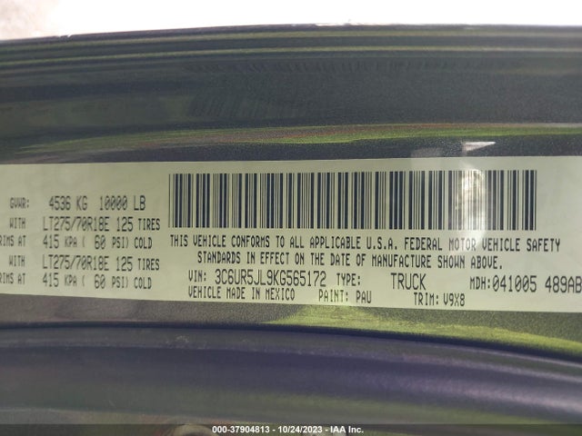 3C6UR5JL9KG565172 RAM 2500 Big Horn