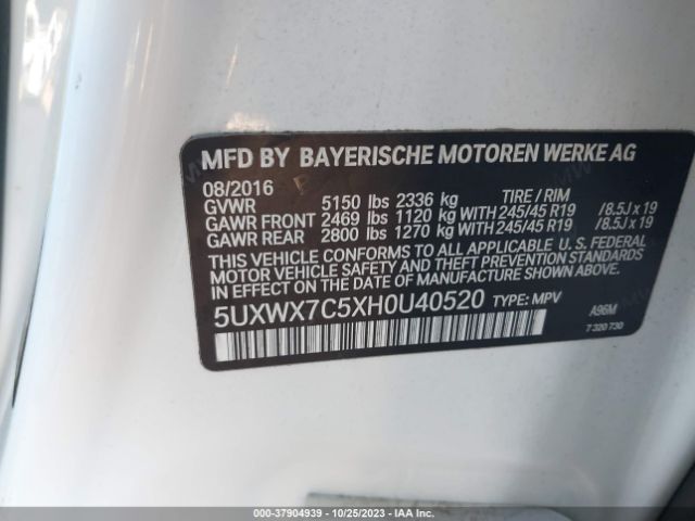 5UXWX7C5XH0U40520 BMW X3 Xdrive35i
