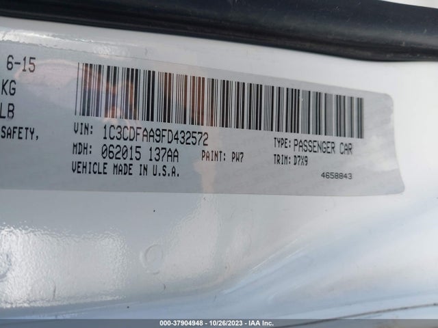 Dodge DART SE 2015 1C3CDFAA9FD432572 Image 9