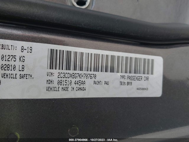 Dodge Charger Sxt Rwd 2019 2C3CDXBG7KH707670 Image 9