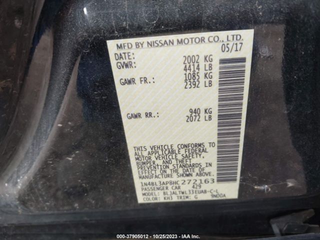 1N4BL3AP8HC272163 Nissan Altima 3.5 Sl