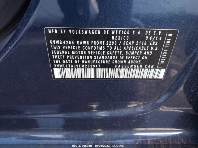 3VWLL7AJ9EM292947 Volkswagen Jetta 2.0l Tdi Value Edition