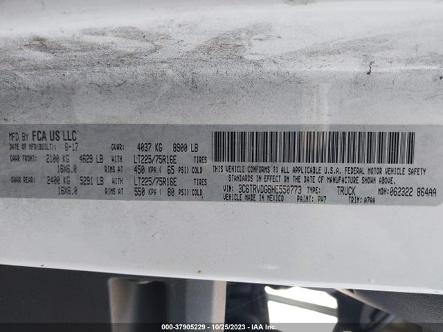 RAM Promaster Cargo Van 2017 3C6TRVDG6HE550773 Image 9