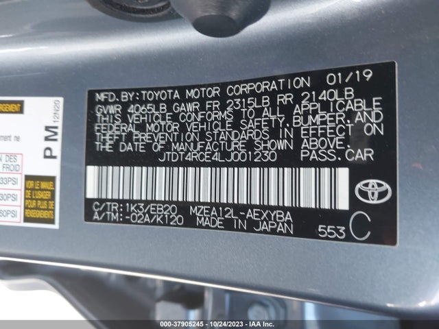 Toyota Corolla Xse 2020 JTDT4RCE4LJ001230 Image 9