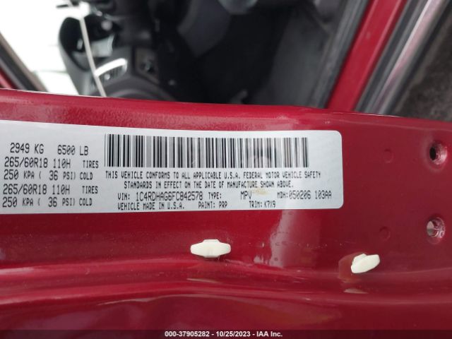 1C4RDHAG6FC842578 Dodge Durango Sxt