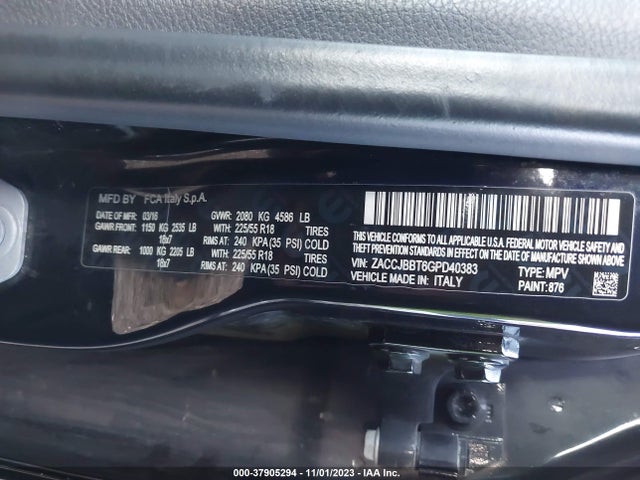 ZACCJBBT6GPD40383 Jeep Renegade Justice