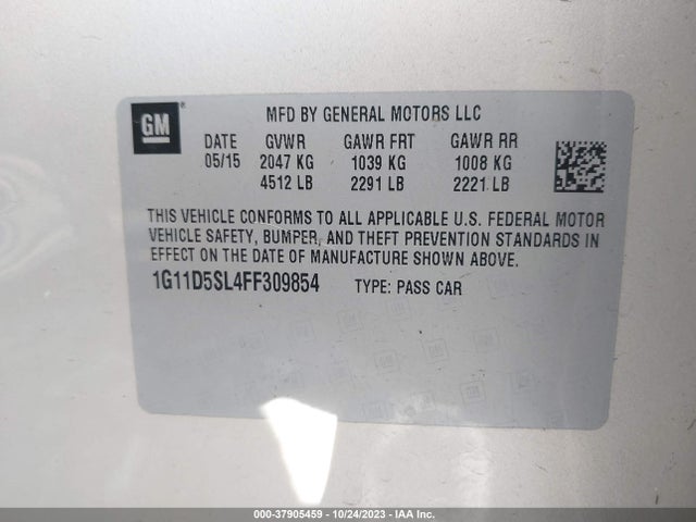 Chevrolet MALIBU LT 2015 1G11D5SL4FF309854 Image 9