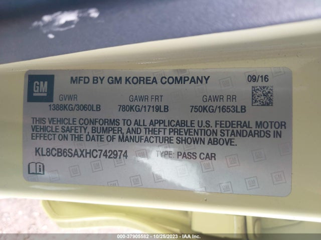 Chevrolet SPARK LS 2017 KL8CB6SAXHC742974 Image 9