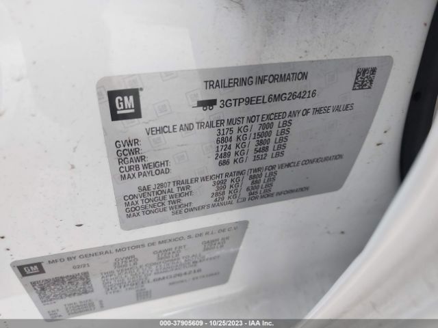 3GTP9EEL6MG264216 GMC Sierra 1500 4wd  Short Box At4