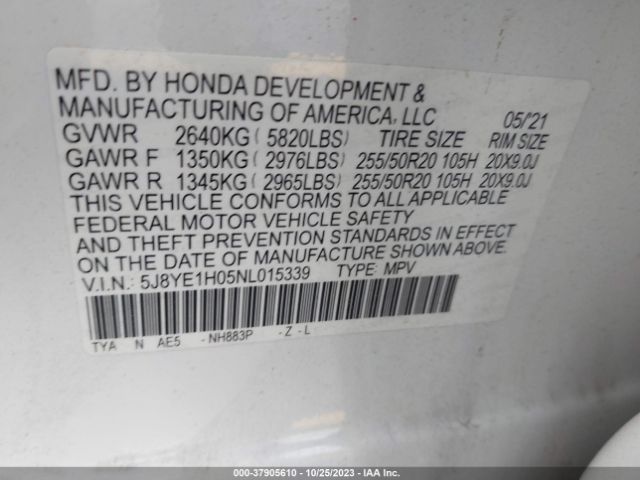 5J8YE1H05NL015339 Acura Mdx A-spec Package
