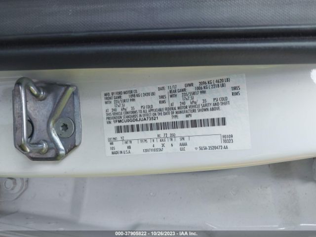 1FMCU0GD6JUA73521 Ford ESCAPE SE