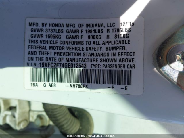 19XFC2F74GE012543 Honda Civic Sedan Ex