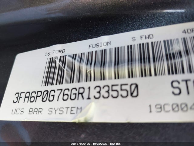 Ford FUSION S 2016 3FA6P0G76GR133550 Image 9