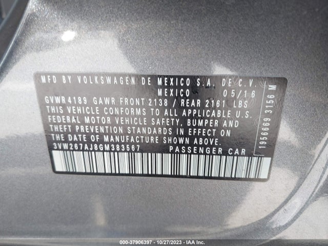3VW267AJ8GM383567 Volkswagen Jetta Sedan 1.4t S