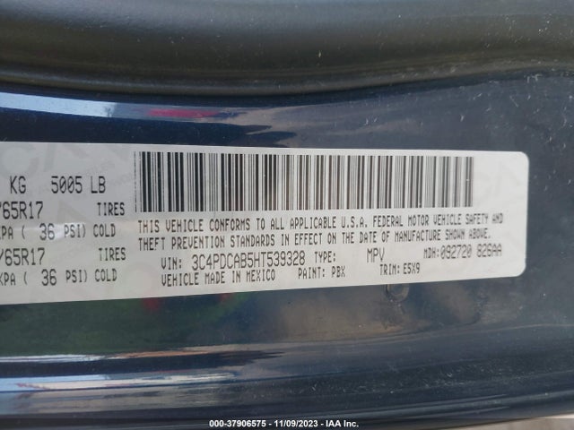 Dodge JOURNEY SE 2017 3C4PDCAB5HT539328 Image 9