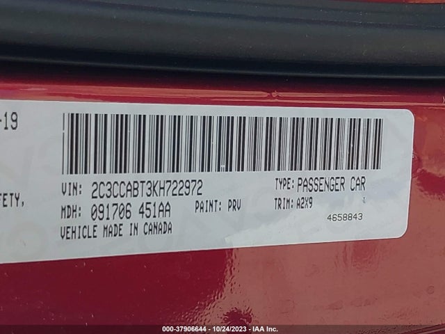 2C3CCABT3KH722972 Chrysler 300 300s