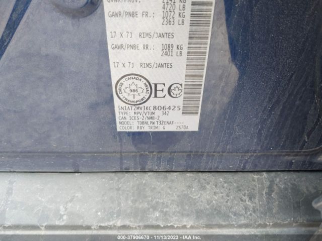 5N1AT2MV3KC806425 Nissan ROGUE S/SV/SL