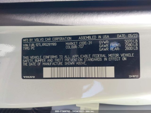 7JRL12TLXRG281189 Volvo S60 Plus Dark Theme