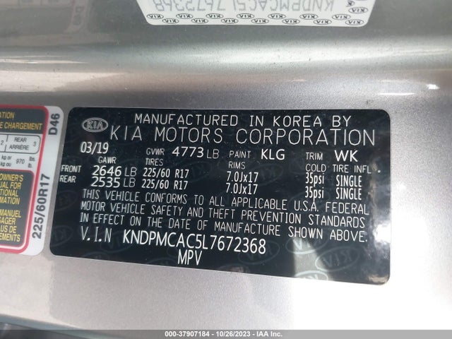 KIA Sportage Lx 2020 KNDPMCAC5L7672368 Image 9
