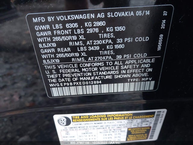 WVGEP9BPXED012894 Volkswagen Touareg Lux