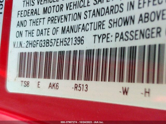 2HGFG3B57EH521396 Honda Civic Coupe Lx