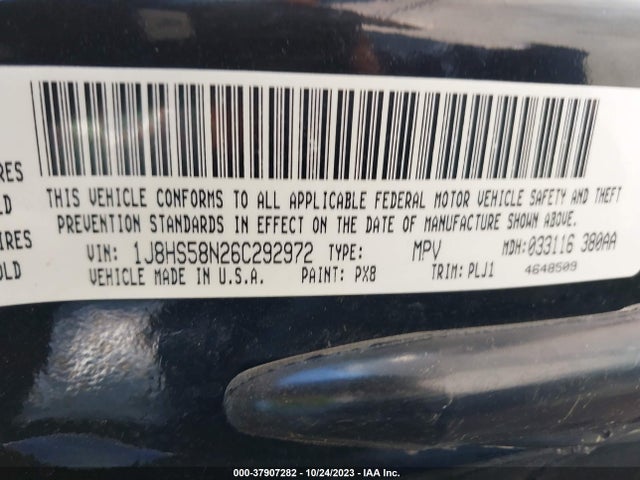 2006 JEEP GRAND CHEROKEE LIMITED VIN: 1J8HS58N26C292972