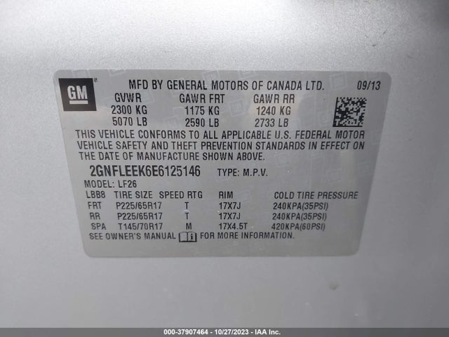 Chevrolet EQUINOX LS 2014 2GNFLEEK6E6125146 Image 9
